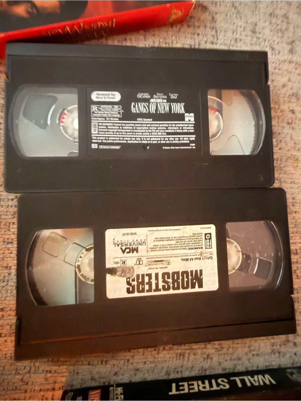 Vintage Black VHS Movie Tapes - Gangs of New York & Mobsters
